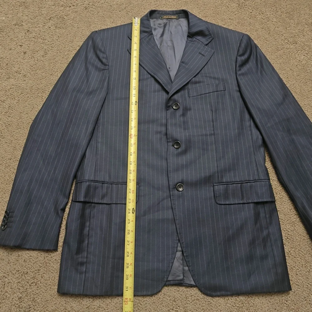 Eredi Pisano Loro Piana Navy Pinstripe Wool Suit Jacket Blazer Made in Italy‎
